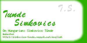 tunde simkovics business card